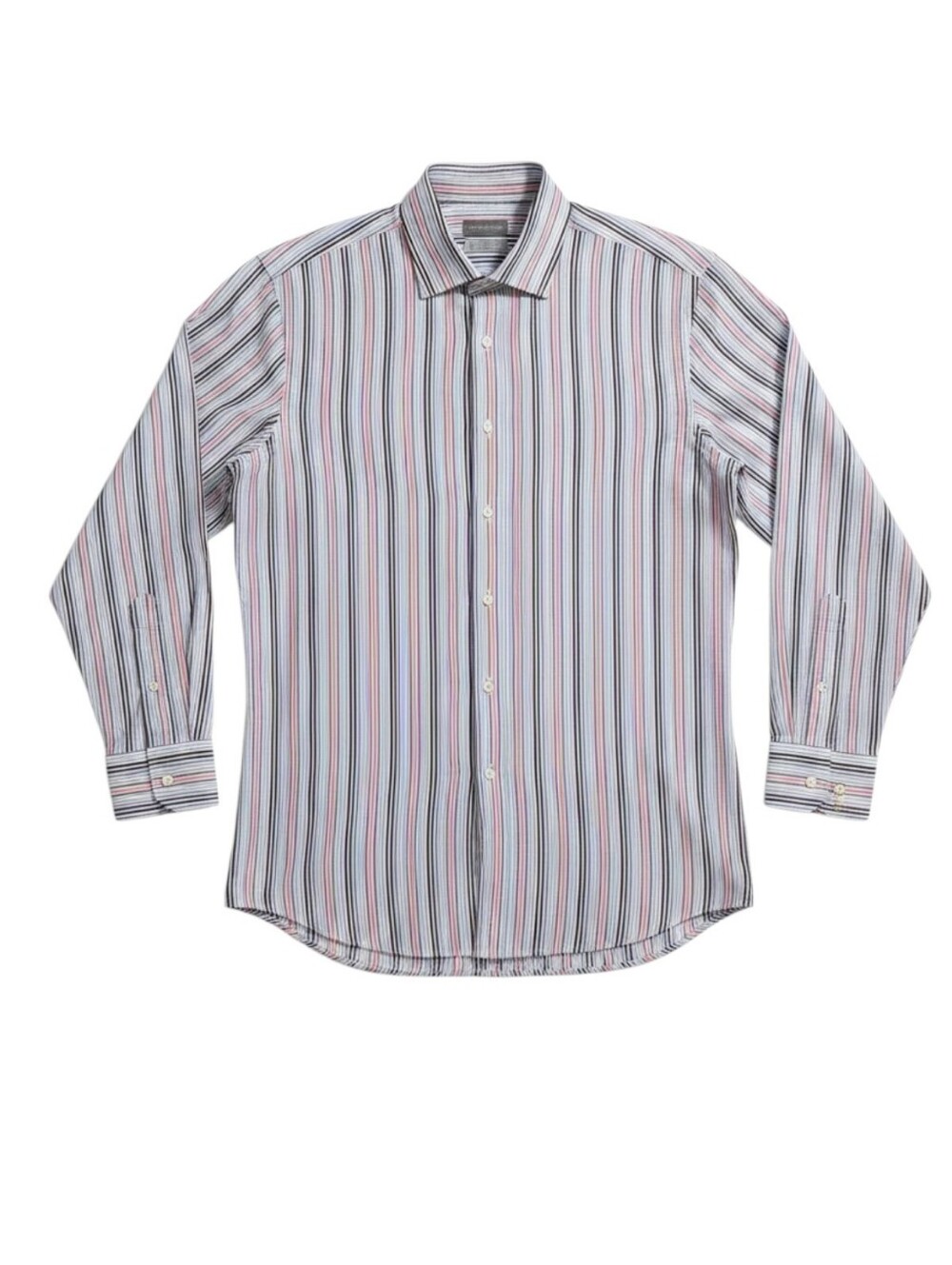 Thomas Dean Men’s XXL TTG Long Sleeve   Shirt Multicolor Stripe Dress